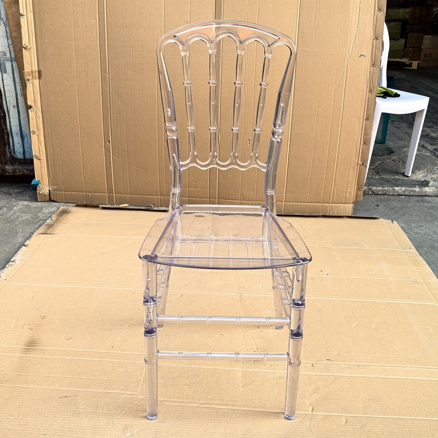 new design one piece clear resin napoleon chair chiavari chair crystal resin chair