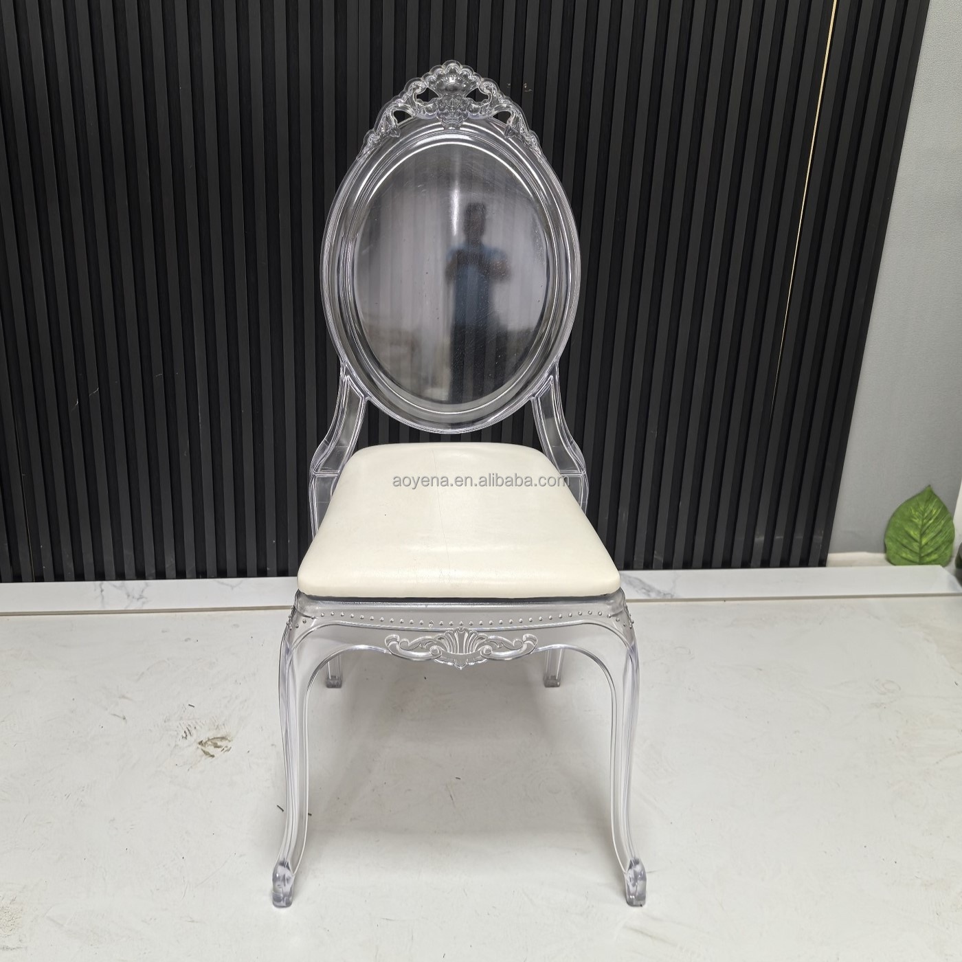 Transparent Plastic Event  party chair   clear resin O back   princess chair