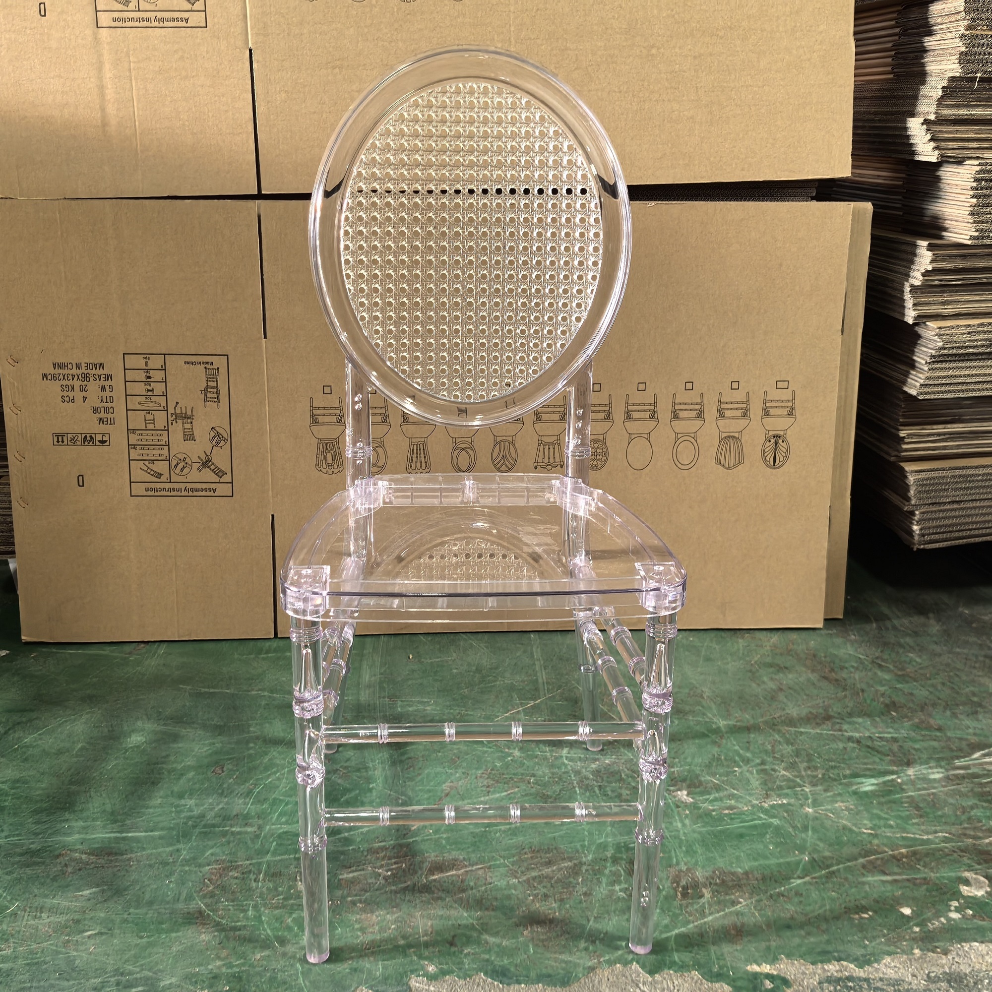 Chaise de mariage en cristal de haute qualité simple et généreuse acrylique résine cristal transparent Flower chair