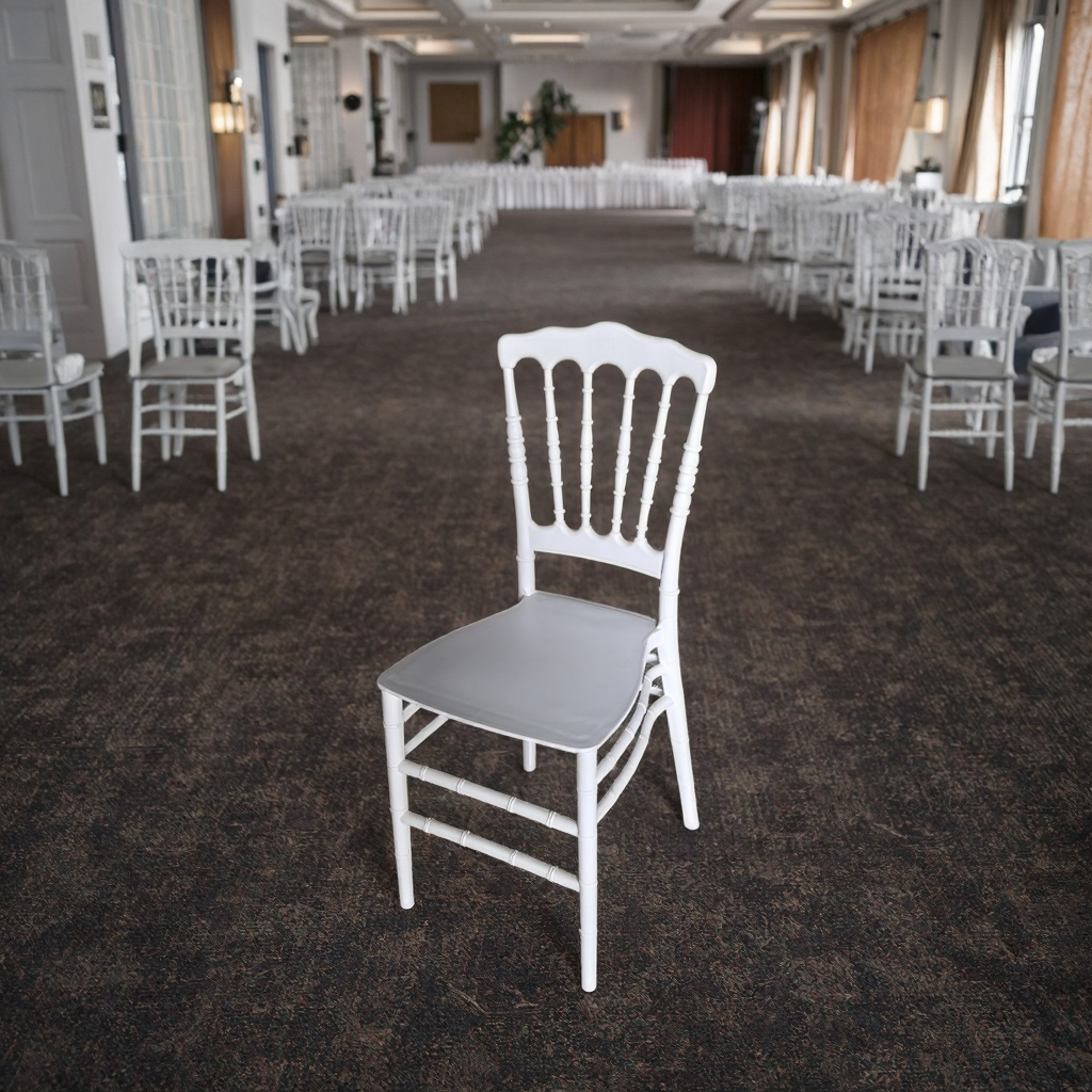 Elegant Napoleon Chair – White Resin Event Seating