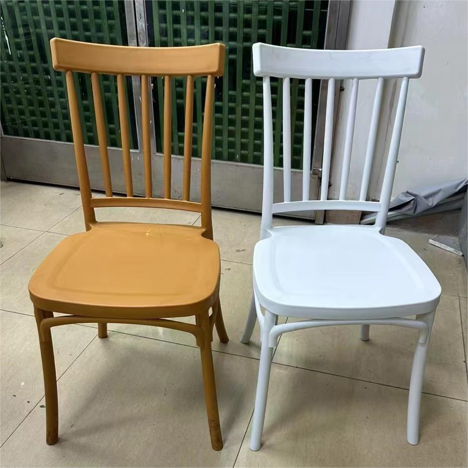 Modern Brown PP Wood-Look Chair for Restaurant Dining
