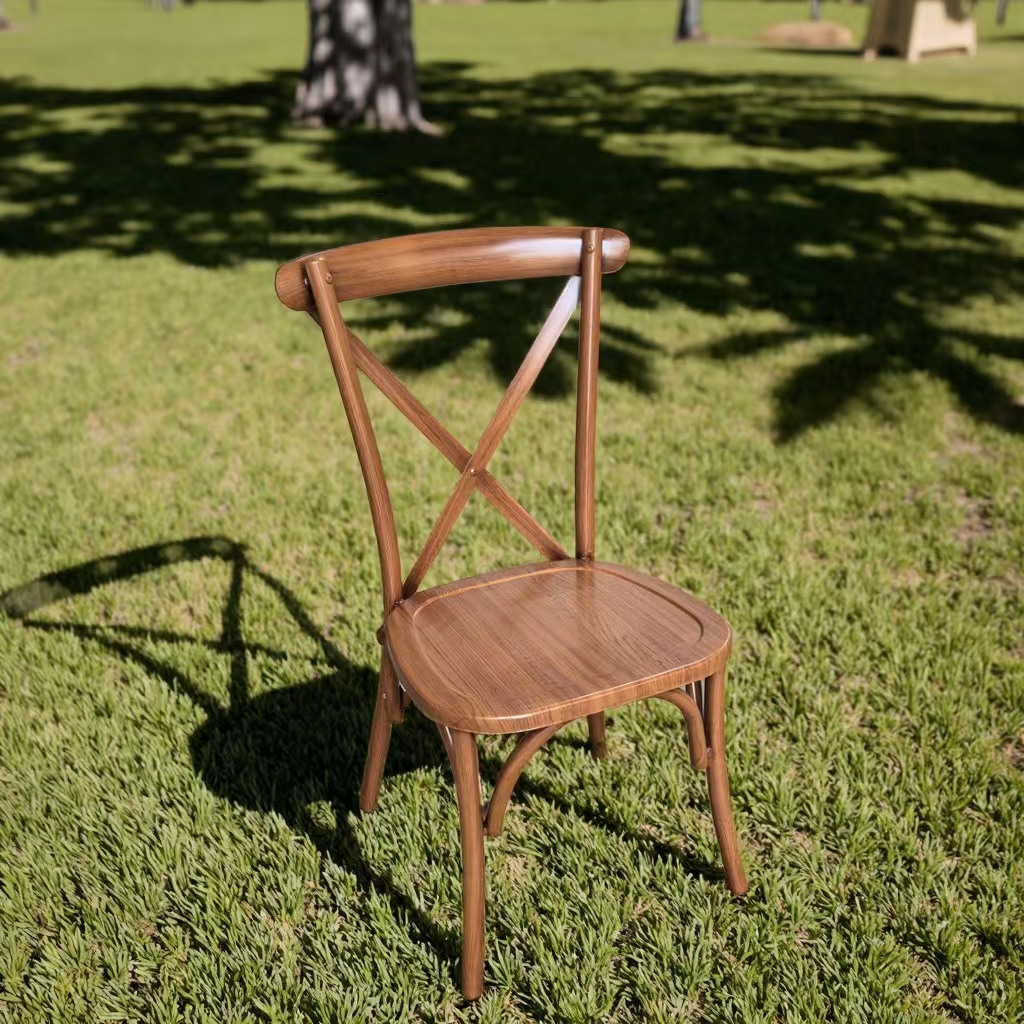 Rustic Wooden Cross Back Wedding Chair for Outdoor Events
