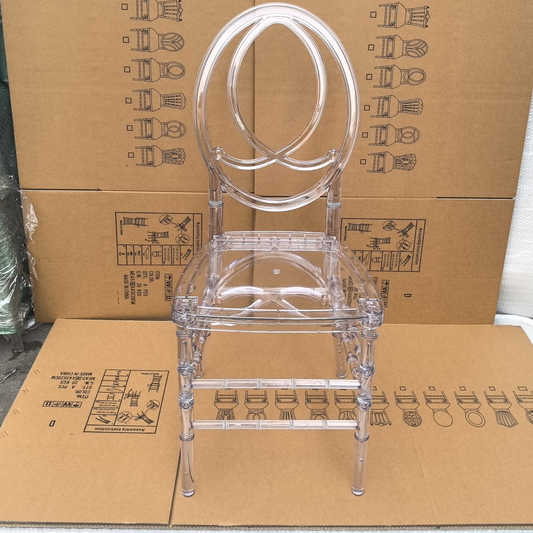 Clear Acrylic Ghost Dining Chair with Double Loop Back
